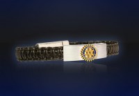 Bracelet with Rotary-Emblem in Sterlingsilver goldplated