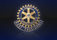 Rotary Past President Pin 18k Gold with Center Diamond