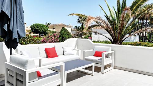 Lounge-Sitzbereich auf der Dachterrasse