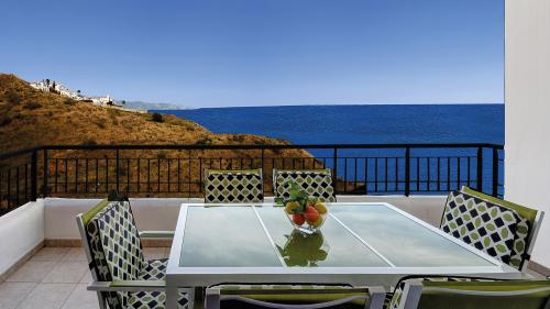 Terrace with panoramic coastal view