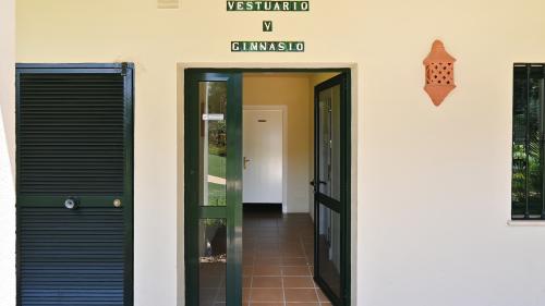 Entrance to the complex's changing rooms and gym
